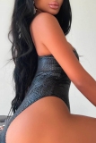 Backless Sleeveless Hollow Out One Piece Swimsuit Vacation Beach Swimwears