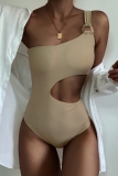 Backless Sleeveless Hollow Out One Piece Swimsuit Vacation Beach Swimwears