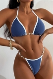 Backless Sleeveless Bra and Mini Shorts Bikini Sets Beach Vacation Swimwears