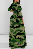 Graphics Print V Neck Half Sleeve Floor Length Belted Long Vacation A Line Maxi Flowy Dress