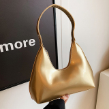 Casual Patent Leather Crescent Single Shoulder Underarm Bag
