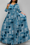 Graphics Print V Neck Half Sleeve Floor Length Belted Long Vacation A Line Maxi Flowy Dress