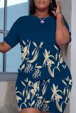 Graphics Print O Neck Short Sleeve Oversize T-Shirt And Shorts Two Pieces Shorts Sets