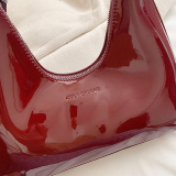Casual Patent Leather Crescent Single Shoulder Underarm Bag