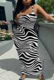 Casual Graphics Print Backless Spaghetti Strap Long Vacation Plus Size Bodycon Maxi Slip Dresses