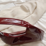 Casual Patent Leather Crescent Single Shoulder Underarm Bag