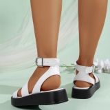 Casual Double Band Open Toe Ankle Strap Sandals Round Comfortable Out Door Shoes