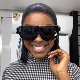 One Piece Flat Top Half Frame Oversized Large Sun Glasses
