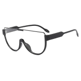 One Piece Flat Top Half Frame Oversized Large Sun Glasses