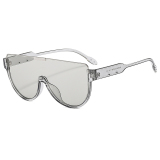 One Piece Flat Top Half Frame Oversized Large Sun Glasses