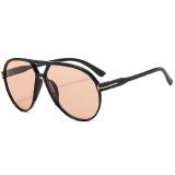 Casual Large Square Frame Sunset Gradient Lenses Metal Gradient Women Sunglasses