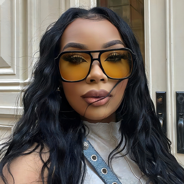 Vintage Candy Color Square Fashion Glasses Gradient Sun Glasses