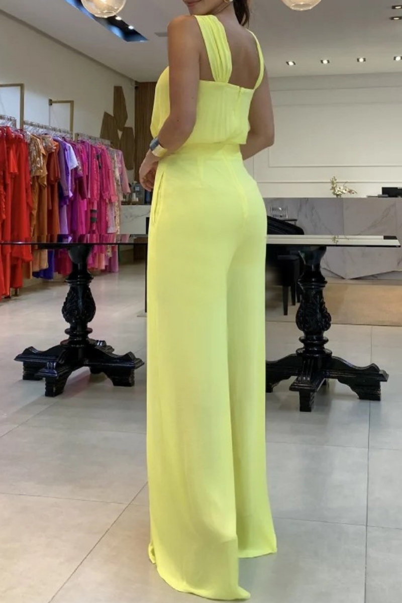 Vera | Women's V-Neck Sleeveless Wide Leg Formal Jumpsuit