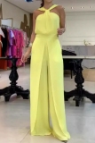 Sleeveless Backless V Neck Formal Party Evening Vacation Wide Leg Halter Jumpsuits