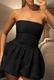 Sleeveless Backless Strapless Formal Party Evening Tube Mini Bubble Dresses