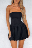 Sleeveless Backless Strapless Formal Party Evening Tube Mini Bubble Dresses