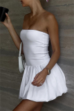 Sleeveless Backless Strapless Formal Party Evening Tube Mini Bubble Dresses