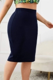 Formal High Waist Slit Plus Size Office Lady Bodycon Midi Skirts