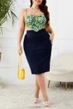 Formal High Waist Slit Plus Size Office Lady Bodycon Midi Skirts