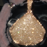 Wedding Bridal Glitter Rhinestone Mini Bag Triangle Handbag Bling Crystal Evening Clutch Bag Purse