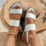 Double Strap Flat Open Toe Beach Flat Sandals