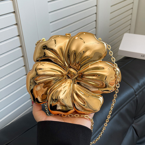 Casual Colourful Flower Shaped Chain Crossbody Bag Y2K Style Theme Party Shoulder Bag