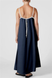 Casual Sleeveless Backless Spaghetti Strap Long Loose Vacation Cotton Linen Maxi Slip Dresses