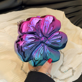 Casual Colourful Flower Shaped Chain Crossbody Bag Y2K Style Theme Party Shoulder Bag