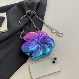 Casual Colourful Flower Shaped Chain Crossbody Bag Y2K Style Theme Party Shoulder Bag