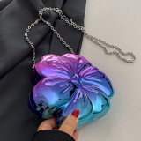 Casual Colourful Flower Shaped Chain Crossbody Bag Y2K Style Theme Party Shoulder Bag