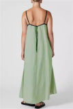 Casual Sleeveless Backless Spaghetti Strap Long Loose Vacation Cotton Linen Maxi Slip Dresses