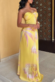 Floral Print Backless Sleeveless Belted Long Vacation Formal Party Evening Halter Maxi Slip Summer Dress