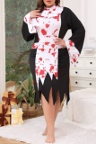 Halloween Nun Outfits Party Club Costume Role Play Irregular Hem Lady Midi Dresses