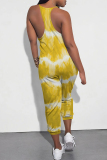 Casual Tie Dye Print Sleeveless Backless Daily Vacation Loose Cami Harem Jumpsuit