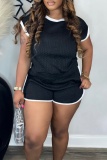 Casual O Neck Short Sleeve Oversize T-shirt And Shorts Two Pieces Shorts Sets