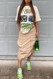 Casual Graphics Print O Neck Short Sleeve Oversize T-shirt