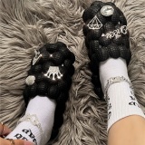 Casual Hollow Out Rhinestone Decor Bubble Slides Closed Toe Sneakers