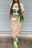 Casual Graphics Print O Neck Short Sleeve Oversize T-shirt