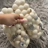 Casual Hollow Out Rhinestone Decor Bubble Slides Closed Toe Sneakers