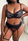 Lace Flower Print Sleeveless See-Through Backless Spaghetti Strap Plus Size Sleepwear Lingerie