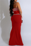 Hot Drilling Sleeveless Backless See-Through Spaghetti Strap Mermaid Hem Long Formal Party Evening Wedding Guest Bodycon Maxi Dresses