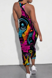 Graphics Print Sleeveless Backless Daily Vacation Loose Cami Harem Jumpsuit