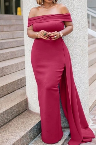 Sleeveless Backless Off Shoulder Sash Gowns Formal Party Evening Wedding Guest Bodycon Maxi Dress