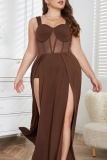 Sleeveless Backless Spaghetti Strap Front Slit Long Formal Party Evening Wedding Guest Plus Size Cami Maxi Dresses