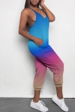 Ombre Print Sleeveless Backless Daily Vacation Loose Cami Harem Jumpsuit
