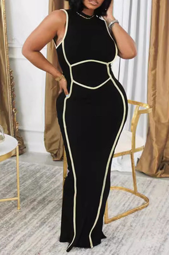 Half A Turtleneck Sleeveless Floor Length Long Formal Party Evening Bodycon Maxi Dress