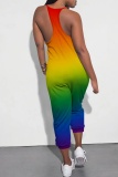 Ombre Print Sleeveless Backless Daily Vacation Loose Cami Harem Jumpsuit
