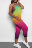 Ombre Print Sleeveless Backless Daily Vacation Loose Cami Harem Jumpsuit