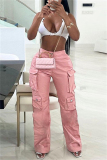 Casual Pocket High Waist Straight Leg Cargo Pants