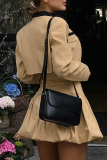 Formal O Neck Long Sleeve Buttons Crop Jackets And Bubble Hem Mini Skirt Party Evening Office Lady Two Pieces Dress Sets